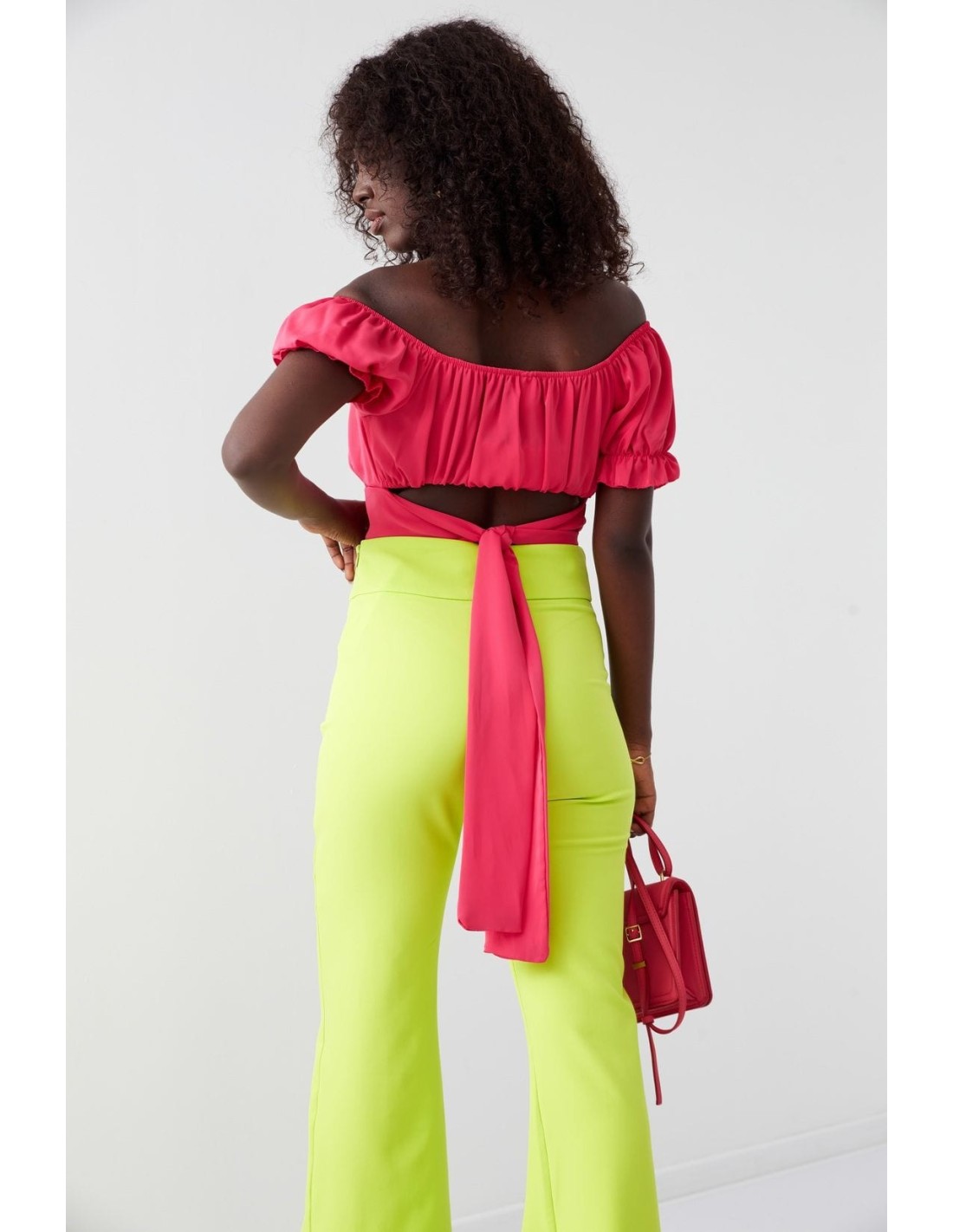 Elegante Damen-Schlitzhose Neon-Limette 502800 – Online-Shop – Boutique